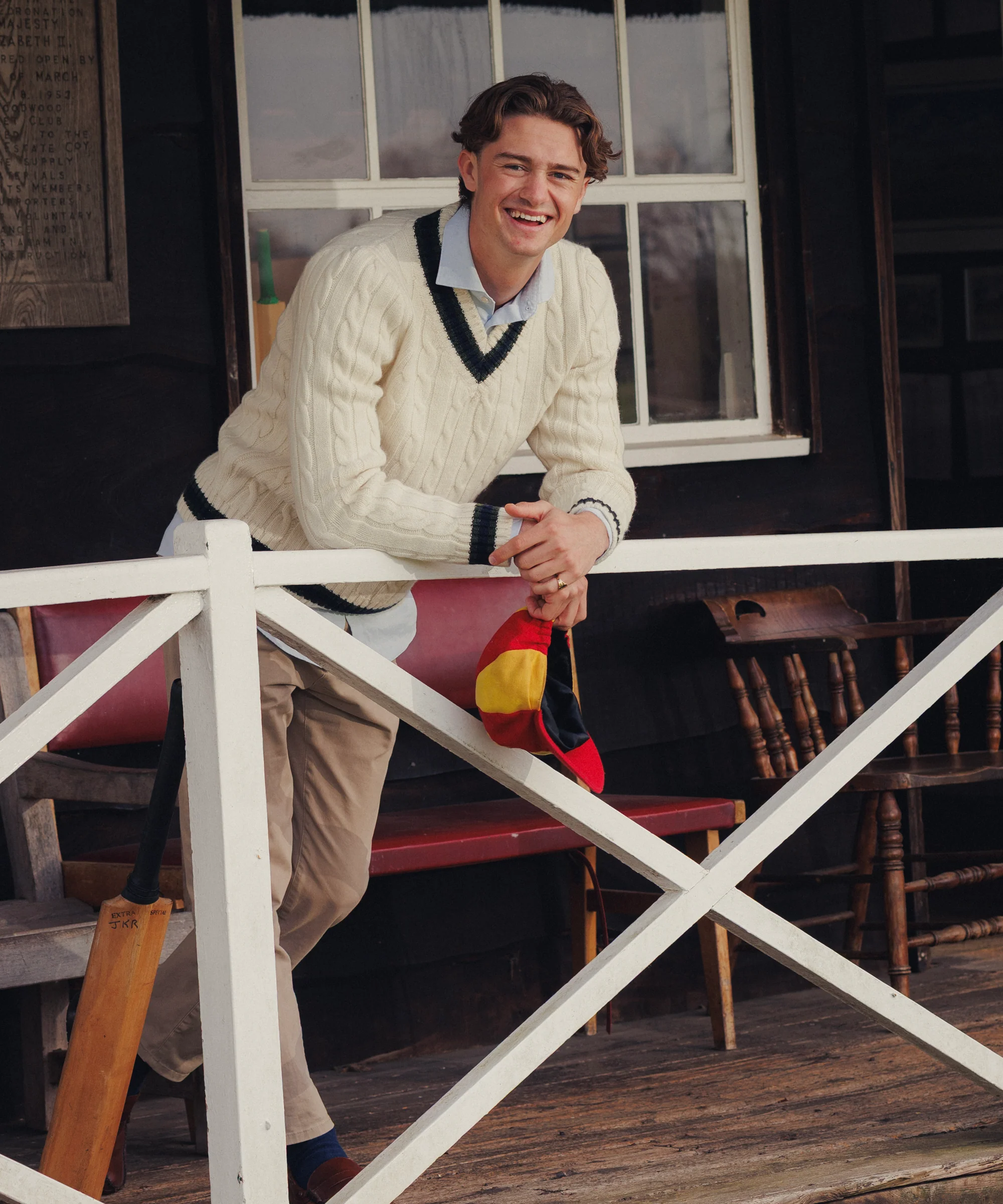 Goodwood Stripe Cricket Sweater - Image 7