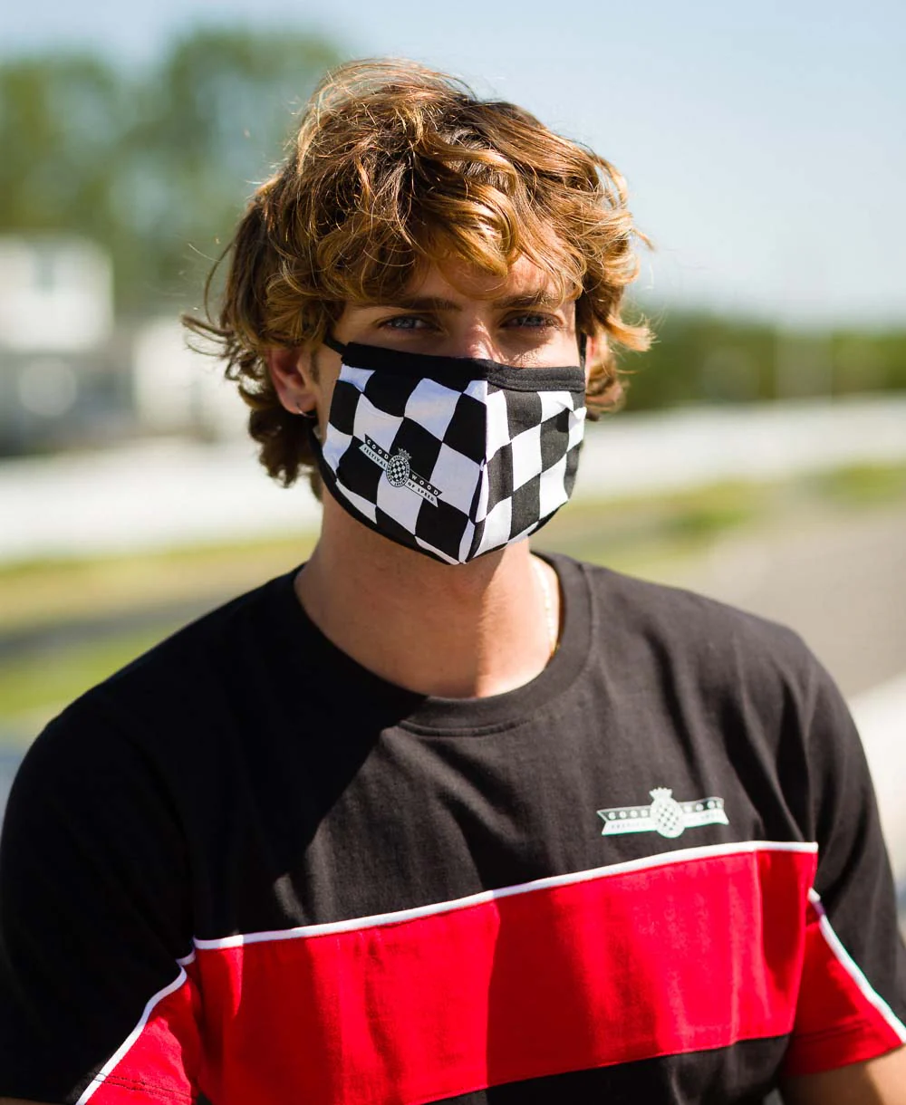 Goodwood Festival of Speed Chequered Flag Face Mask - Image 2