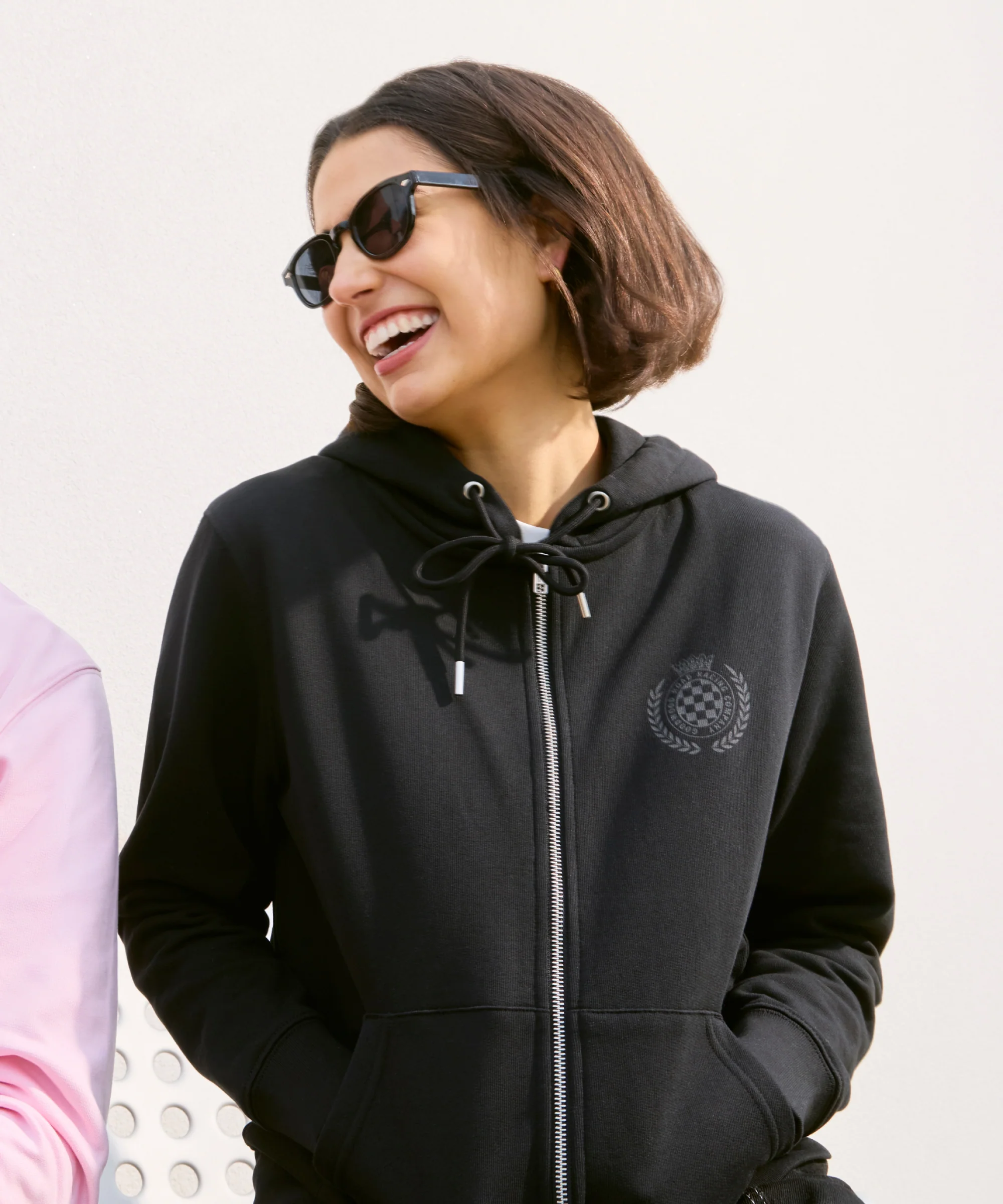 Goodwood Festival of Speed Monochrome Chequer Flag Zip Up Hoodie - Image 5