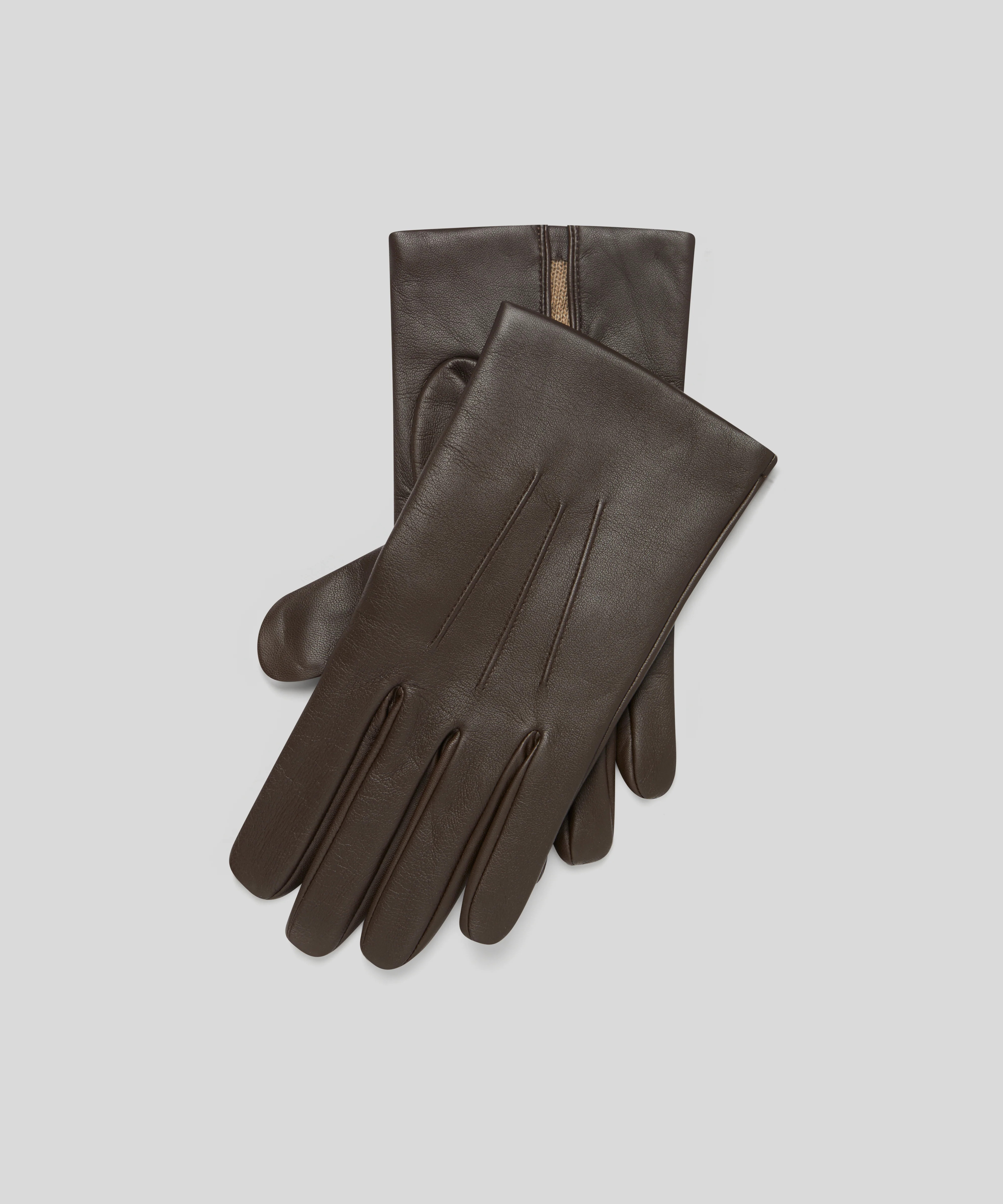 Goodwood Three-Point Cashmere-Lined Leather Mens Gloves - Image 3