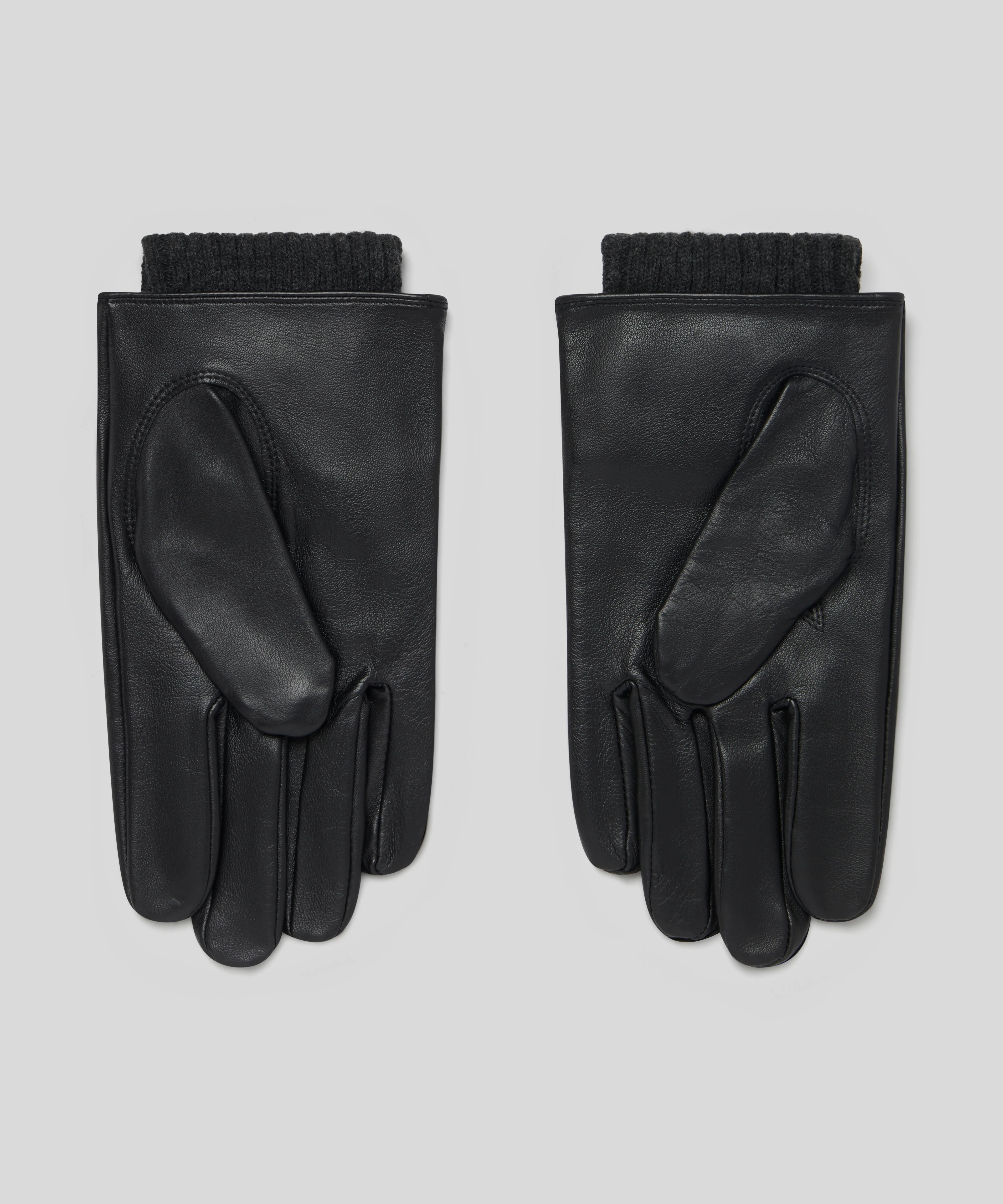 Goodwood Touchscreen Leather Mens Gloves with Knitted Cuffs - Image 2