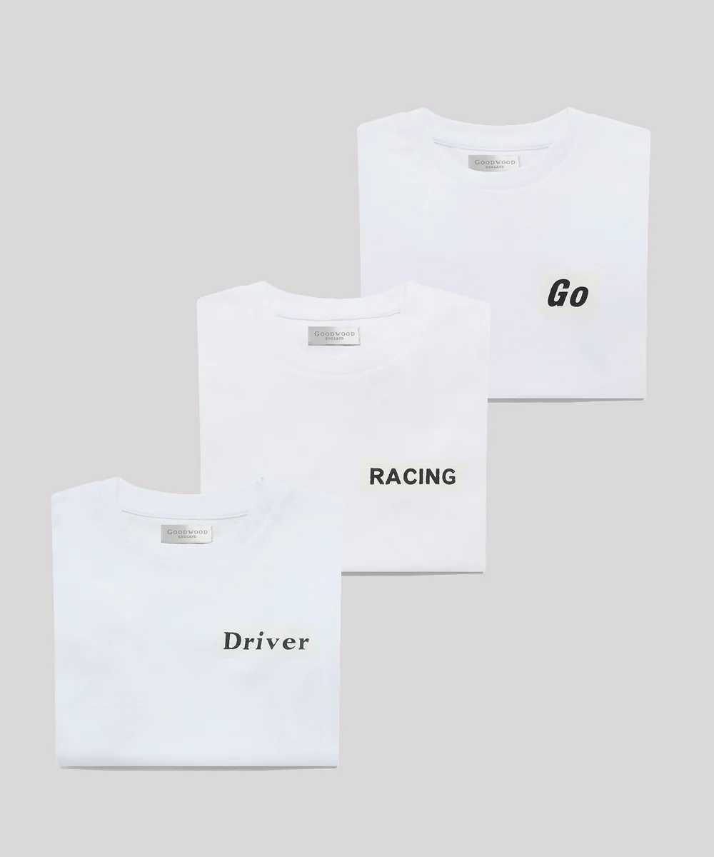 Goodwood Revival Childrens Racing T-Shirt White - Image 3