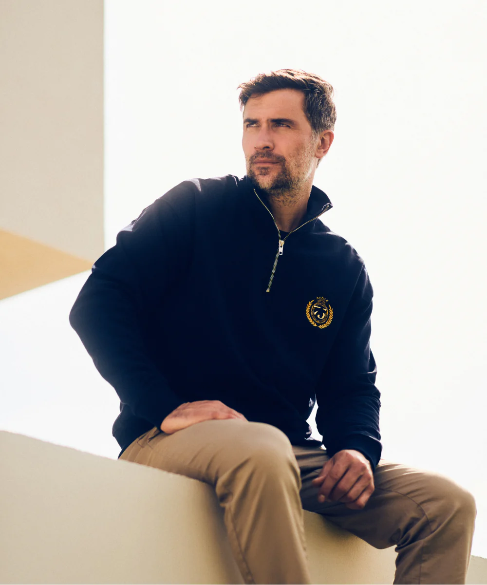 Goodwood 75 Year Anniversary Embroidered 1/4 Zip Sweatshirt - Image 3