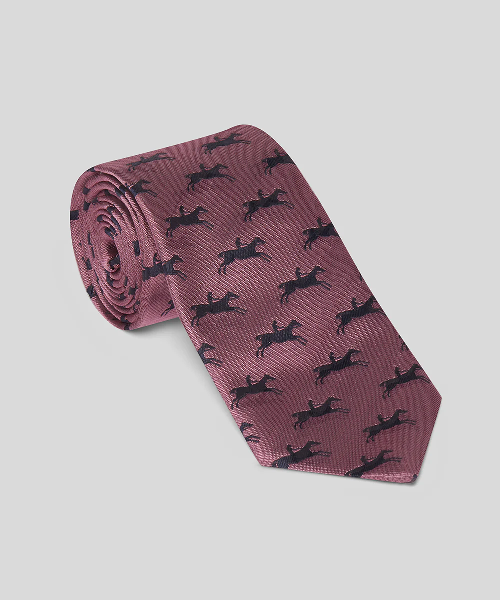 Racecourse Stubbs Horses Silk Tie - Image 3