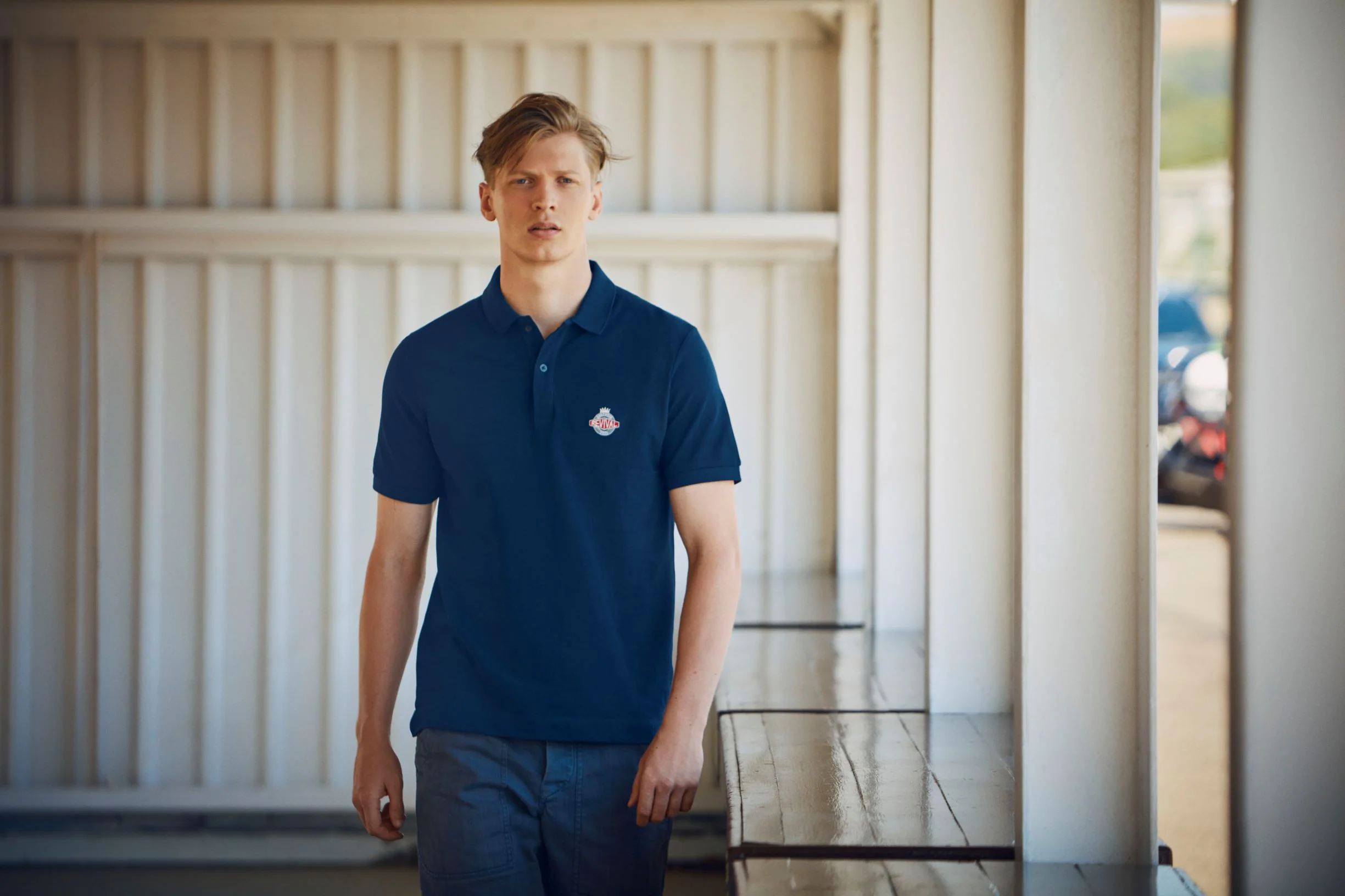 Goodwood Revival 2022 Medal Polo Shirt Navy - Image 3